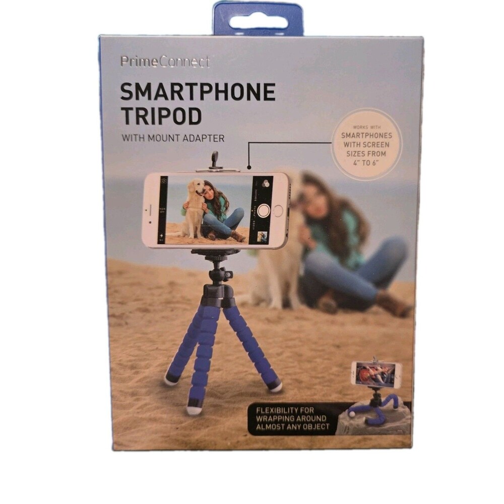 Prime Connect Smartphone Tripod Blue With Mount Adapter